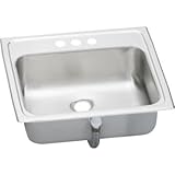 Elkay PSLVR19173 Asana Bathroom Sink Lustrous Satin Stainless Steel Top Mount 3 Holes [並行輸入品]