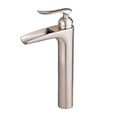 Hiendure 真鍮シングルレバー洗面器の蛇口、起毛ニッケル