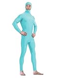 Sheface Adult Spandex Face Open Zentai Bodysuits Costume (Small, Sky Blue)