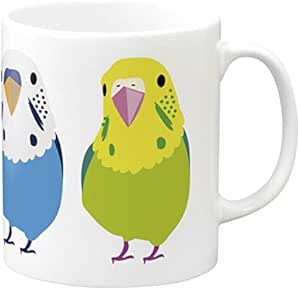 Amazon Co Jp セキセイインコのイラストのマグカップ フォトマグ 世界の野鳥シリーズ ホーム キッチン