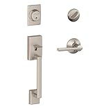 Century Single Cylinder Handleset and Latitude Lever, Satin Nickel (F60 CEN 619 LAT) by Schlage Lock