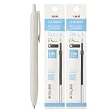 三菱鉛筆 ジェットストリーム シングル 0.5mm 【 シェルホワイト 】 （Lite touch ink搭載） 替え芯 2本セット