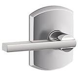 Schlage Lock Company F10LAT625GRW F10 Series Latitude w Greenwich Rose Passage Door Lock Bright Chro