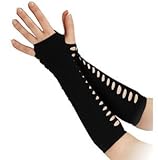 Bristol Novelty Gloves. Ladder Style Black 10" Costume Accessories - Men's - 10"