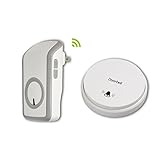 ワイヤレスチャイム MECO ドアベル ワイヤレス ドアチャイム 防水 防塵 防電 呼び鈴玄関 呼出音楽48曲選択可 呼び出しチャイムセット( 受信機1個＋送信機1個セット ) 白 A