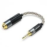 GUCraftsman 3.5mmステレオオス→4.4mmバランスメスポータブルヘッドホンアダプターケーブル 6N シングルクリスタルシルバーヘッドホンジャック変換ケーブル 3.5mmポートのオーディオプレーヤー用
