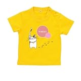 BabyChips 猫 赤(名入れ半袖ベビーTシャツ) 80 デイジー