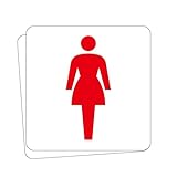 女子 トイレ 高耐候性ステッカー 100x100mm ２枚組