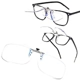 [Soarea] 老眼鏡 クリップ式 前掛け老眼鏡 跳ね上げ老眼鏡 クリップ アップ 携帯老眼鏡 軽量ブルーライトカットメガネ ケース付き8032 (シルバー, 2.5)