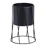 Vosarea プラントスタンド　植物ポットホルダー　メタル　フラワーポットホルダー　ガーデンホームオーナメント　アイロンハンガーラック　多肉植物ポット（黒）
