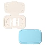 ウェットティッシュのふた２個セット (アイボリーとパステルブルー)