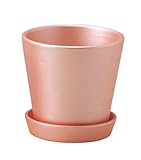 GREENHOUSE シンプルベース 皿付き 3042-PK ピンク