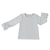 Wennikids 小さな女の子向けのフリル付き長袖Tシャツ