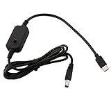 USB C タイプ C から 5.5x2.1mm 5V 9V 12V 12V 20V 3A 調整可能な PD 電源ケーブル LED 電圧計付き ルーター カメラ LCD モニター用