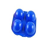 1pcs 屋外ショック防止エッグボックス、卵収納ボックス 、キャンプ台所プラスチック折りたたみ卵トレイボックスケースホルダー ブルー (4グリッド)