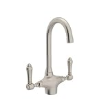 Rohl A1667LMSTN-2 5-Inch Reach Country Kitchen Single Hole Dual Handle Bar Mixer Faucet in Satin Nic