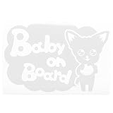 ホワイト（白） 犬 チワワ Baby on board ベビーオンボード ステッカー 窓ガラス用シールタイプ 車 円戌 干支 動物