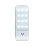 Elitehood LEDセンサーライト 人感光感センサー 12-LED ライト 夜間ライト 貼り付け型 台所 玄関 階段 クロゼットUSB充電式（昼白色）