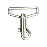 テッポウ 小 ナスカン 40mm 鉄砲ナスカン金具 紐幅内径 40mm 外寸 47.5mmx50mm 亜鉛合金 ダイキャスト ニッケルメッキ シルバー 1個入り 小物雑貨 アクセサリー 革紐 バック紐 シンプル 接続金具