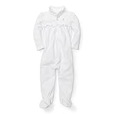 ラルフローレン ベビー ラッフルカラー カバーオール　ラベンダー フリル メッシュ ポロ　ralph lauren　女の子 ガールズ ラルフ 　並行輸入品 (9Ｍ（9ヶ月）, ホワイト) [並行輸入品
