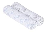 Lassig Muslin Swaddle & Burp Blanket XL Big Elephant boys