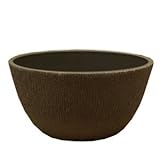 【2個入り】樹脂製ポット(植木鉢/プランター) ブラーシュ ボール型/25.5cm チャコール 穴無し 〔ガーデニング用品/園芸〕