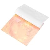 uxcell 25 枚 斑入り金箔シート 5.5" x 5.5" クラフト 額縁 釘 DIYアート装飾用 模造金箔シート 茶色ストライプ 秋 パターン
