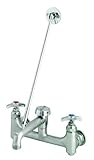 T&S Brass B-2492 Service Sink Faucet, Vac. Breaker, Hose Outlet, 4-Arm Handles, Built-In Stops [並行輸入
