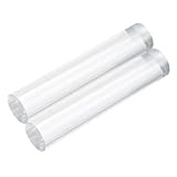 uxcell 2個 アクリル丸棒 20mm x 100mm クリア アクリル棒 PMMAバー押出し 円形 プラスチック ソリッド スティック DIYクラフト照明 園芸 装飾用