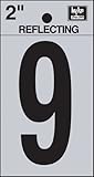 hy-ko rv-25 / 9ビニールself-stick Reflective with Number 9、2、"ブラック