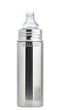Pura Kiki 9 oz Insulated Stainless Steel Sippy Cup Natural Mirror (Plastic Free NonToxic Certified B