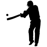 Cricket壁デカールステッカー11 – デカールステッカーと壁画子供少年少女の部屋、寝室。クリケットボールスポーツインド壁アートの装飾 – クリケットシルエット、ホーム装飾壁画 12 in. (9
