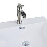 Eviva evft164bn Swan Luxury water-fallシングルハンドル(レバー)バスルームシンク蛇口(つや消しニッケル)組み合わせ 4.8 EVFT164BN 1