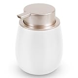 KAWEINA ハンドソープボトル ソープディスペンサー 泡 手動 押しタイプ ポンプ式 手洗い セラミック 磁器 陶器 広口 詰め替え ハンドソープ用 食器用洗剤 北欧スタイル 台所 キッチン 洗面所 トイレ バスルーム お風呂場 AN06 (白)