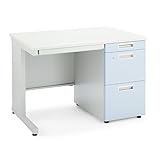 コクヨ オフィスデスク インベント TKG-D107T1PAWN 片袖机 幅100×奥行70cm ホワイトブルー