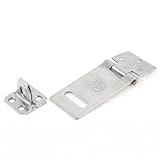 uxcell 掛け金ステープル　南京錠　ドア　安全　シルバートーン　ステンレススチール　セット入り