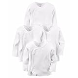 カーターズ Carter's 男女兼用真っ白なエンジェル前開きスナップ短肌着4枚セット (3months(55-61cm)) [並行輸入品]