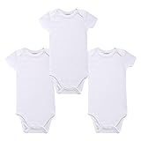 (マザーネスト) ベビー服 新生児 半袖しロンパース 女の子 男の子純白 綿100% カバーオール出産祝い 赤ちゃん 肌着 ボディスーツ baby clothes 3点セット (9-12)