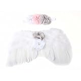 OVERMAL Baby Newborn Toddler Angel Wings Headband Hairband Flower Photography (White) by OVERMAL