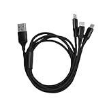 YIYI 充電ケーブル ライトニングケーブル USB Type C Micro USB 3in1 2A急速充電対応 1.2m (シルバー)