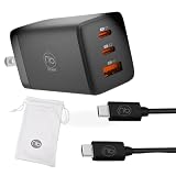 (nb) 65W 急速 充電器 Type-C 3ポート (USB-C*2/USB-A*1) PD PPS GaN 折りたたみ式プラグ iPhone16/15/14/MacBook/iPad/Galaxy/Androidその他USB-C機器対応 PSE適合 国内メーカー MAX65C2A-mini（ブラック）＋Type-Cケーブル(2m) セット