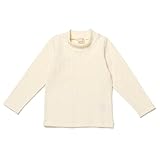 プティマイン（petit main） 柄編みハイネックTシャツ【シロ/120(005)】
