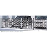 三協アルミ　エクモアM　60W　キャスタータイプ　木調仕様　両開きセット　NGD-M　【カーゲート　伸縮門扉】 　チョコメイプル