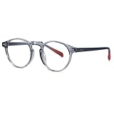 [Karsaer] 調光変色レンズ ブルーライトカット 丸形フレーム 度なし 超軽量 PC フレーム 紫外線カット 男女兼用 パソコン・スマホ用 おしゃれメガネ B6015