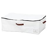 不二貿易 デニム風 ファブリック収納ボックス 蓋付き Lサイズ ホワイト 幅54.5×奥行38cm 24529