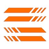 ForzaGroup ストライプ カッティングステッカー ライン 車 バイク ヘルメット 屋外耐候 左右2枚ずつ 4本セット (12cm×1.4cm オレンジ)