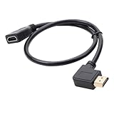 HDMI 延長コード、0.15m、0.5mコード、4k / 1080P 延長コード、1.4オス-メス90度上下L型、高速変換4K 60Hz (0.15m 向右)