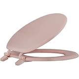 ProPlus 2479733ラウンド木製Toilet Seat with閉じたフロント、ピンク