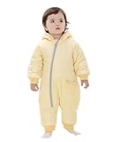 (コ-ランド) Co-land ベビー服 カバーオール ロンパース 長袖 冬防寒グッズ フード付き 赤ちゃん綿服 アウター 出産祝い お出かけ 新生児 クリーム色 90サイズ