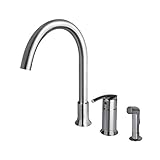 Ultra Faucets UF11140 Contemporary Collection Single-Handle Kitchen Faucet with Side-Spray, Chrome [